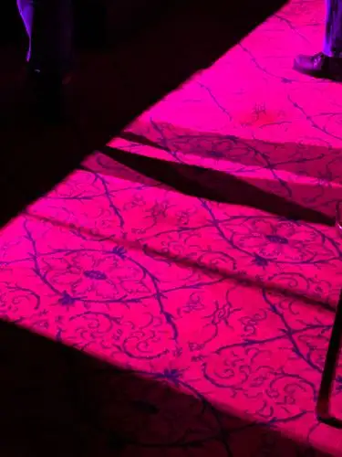 Caught in the electrifying magenta glow.
